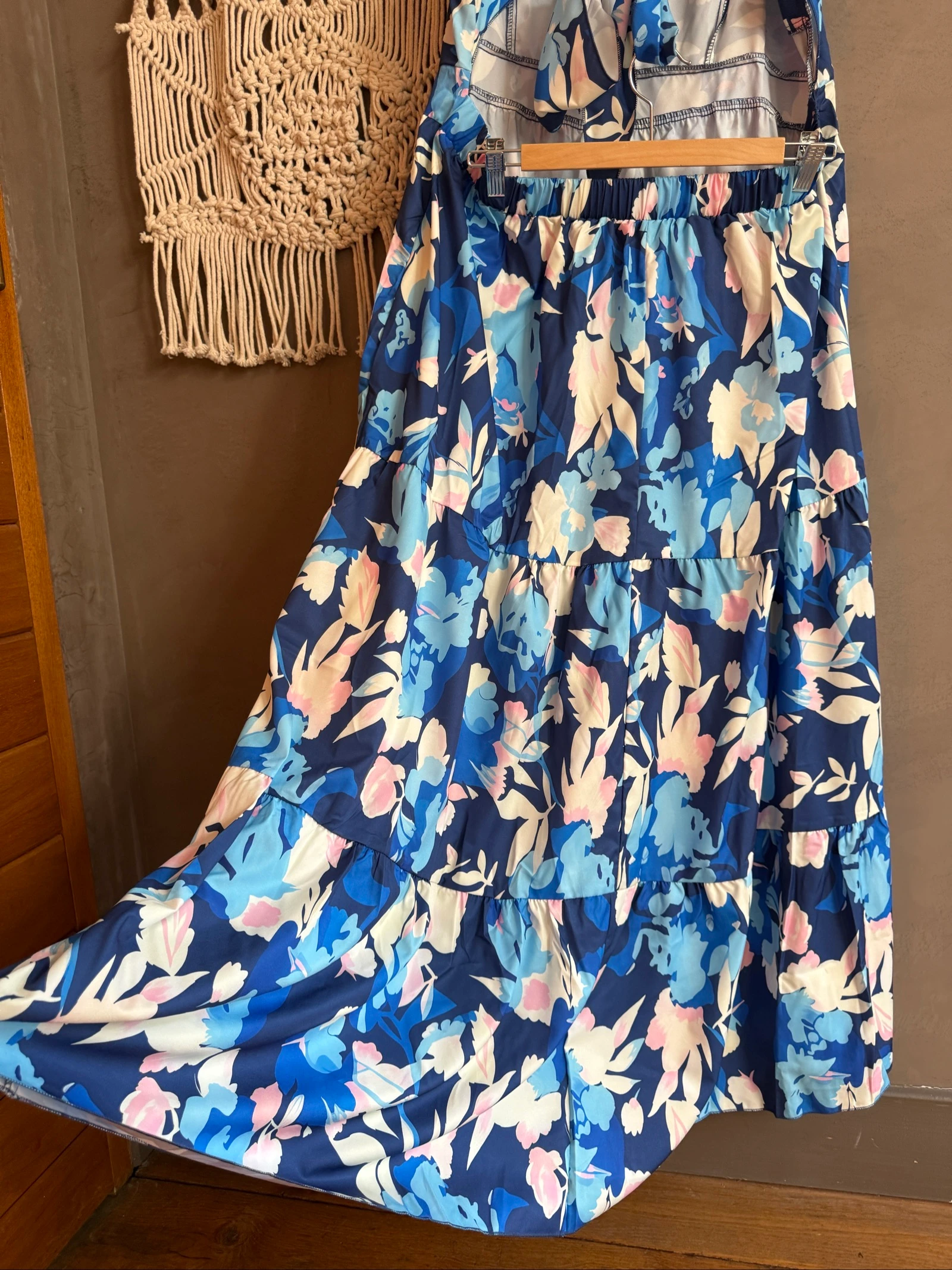 Vestido talla 50 espalda descubierta gran lazo camaïeu de azul – photo 6